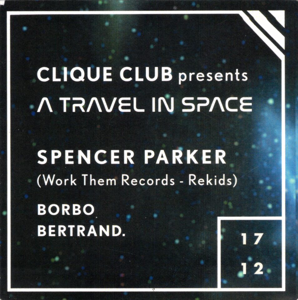 Back view of the flyer for the event by Clique Club that took place on 2016-12-17