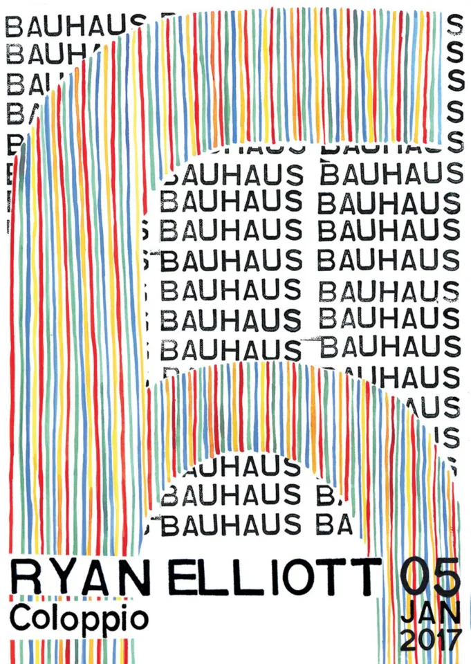 Front view of the flyer for the event by Bauhaus Party that took place on 2017-01-05