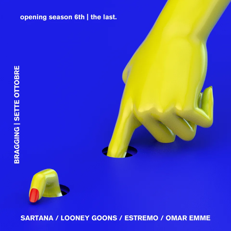 Front view of the flyer for the event by Bragging and Lattepiù that took place on 2017-10-07