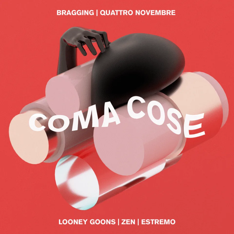 Front view of the flyer for the event by Bragging and Lattepiù that took place on 2017-11-04