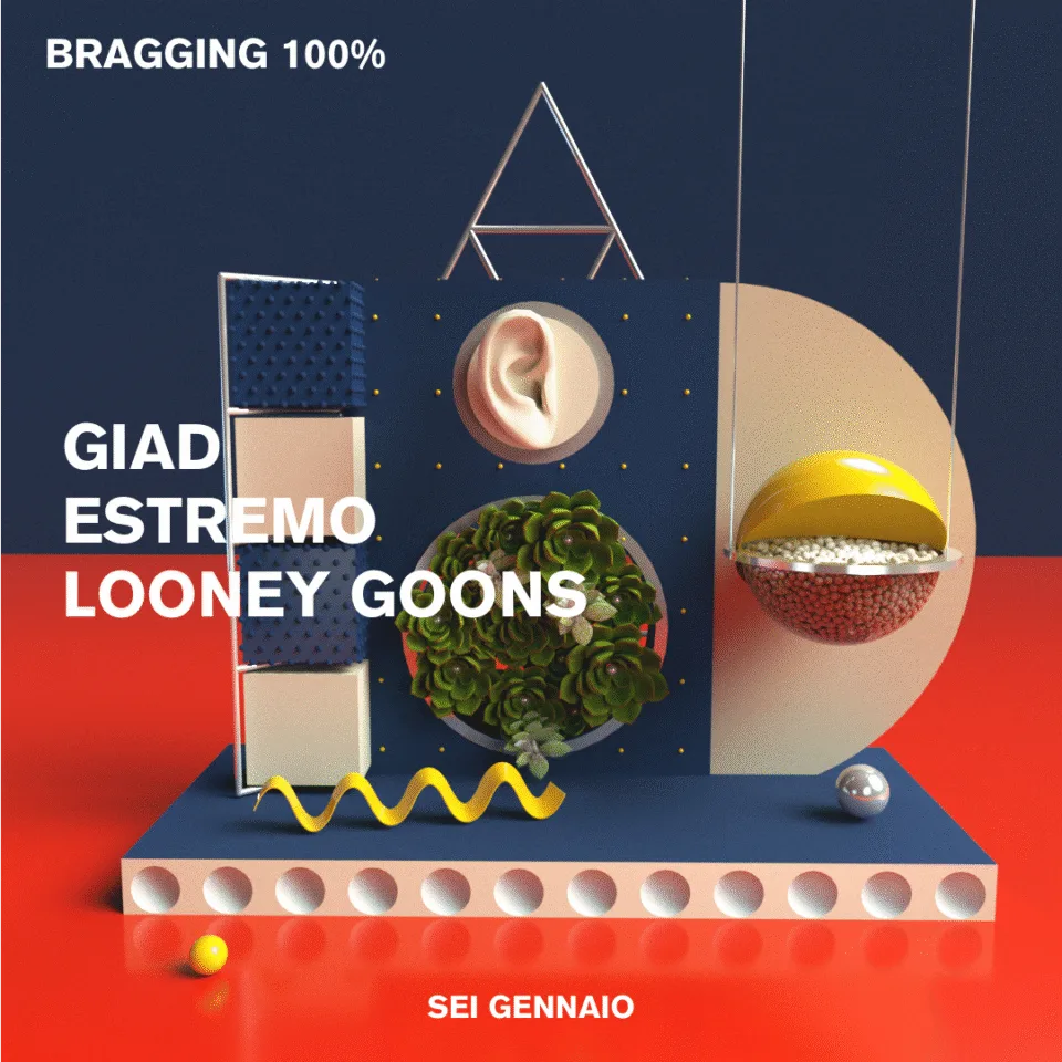 Front view of the flyer for the event by Bragging and Lattepiù that took place on 2018-01-06