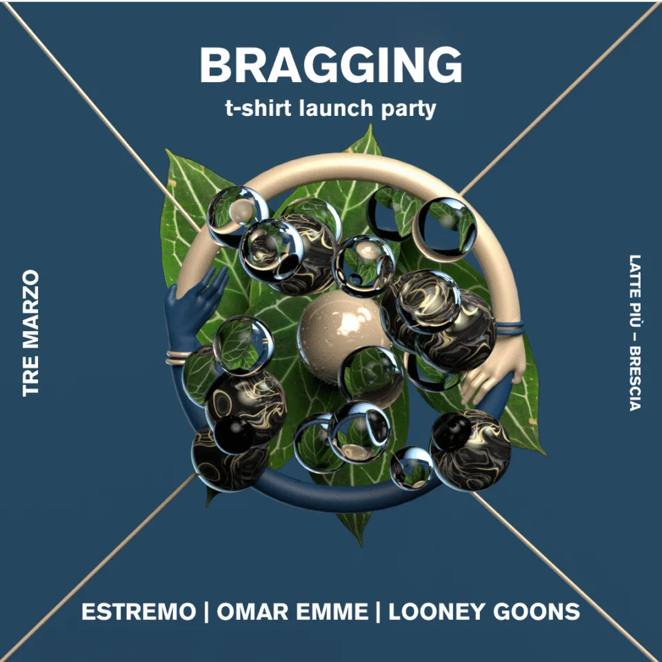 Front view of the flyer for the event by Bragging and Lattepiù that took place on 2018-03-03