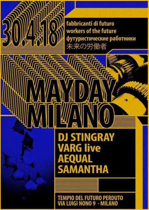 Front view of the flyer for the event by Tempio del Futuro Perduto that took place on 2018-04-30