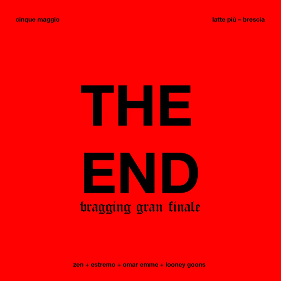 Front view of the flyer for the event by Bragging and Lattepiù that took place on 2018-05-05