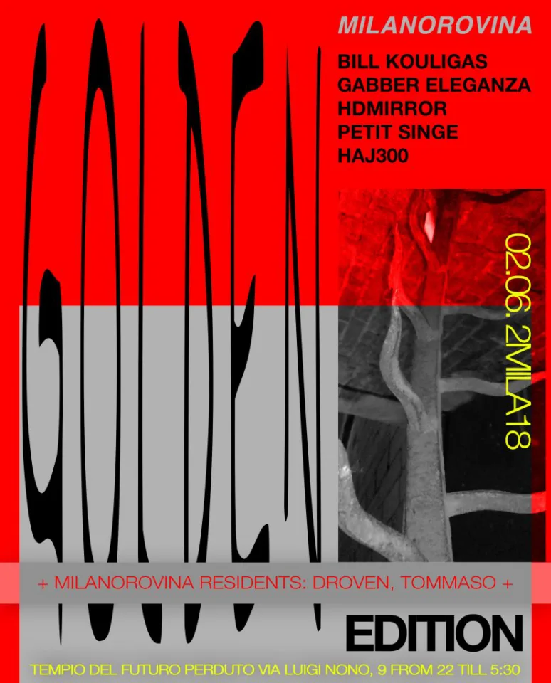 Front view of the flyer for the event by Tempio del Futuro Perduto that took place on 2018-06-02