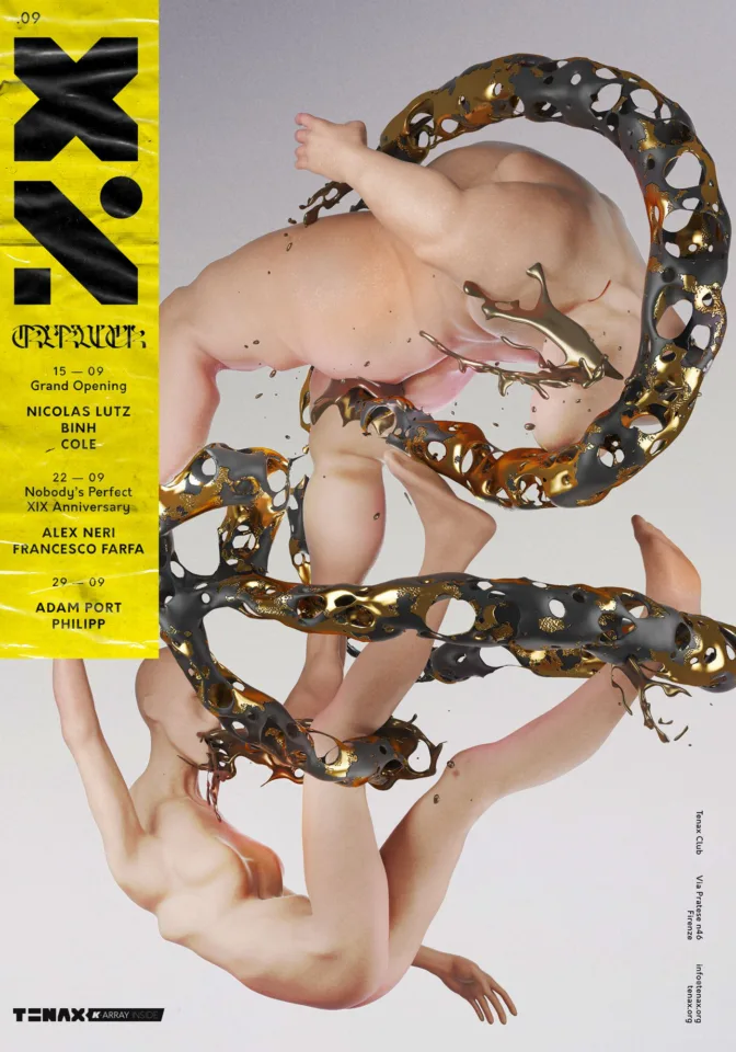 Front view of the flyer for the event by Tenax that took place on 2018-09-15