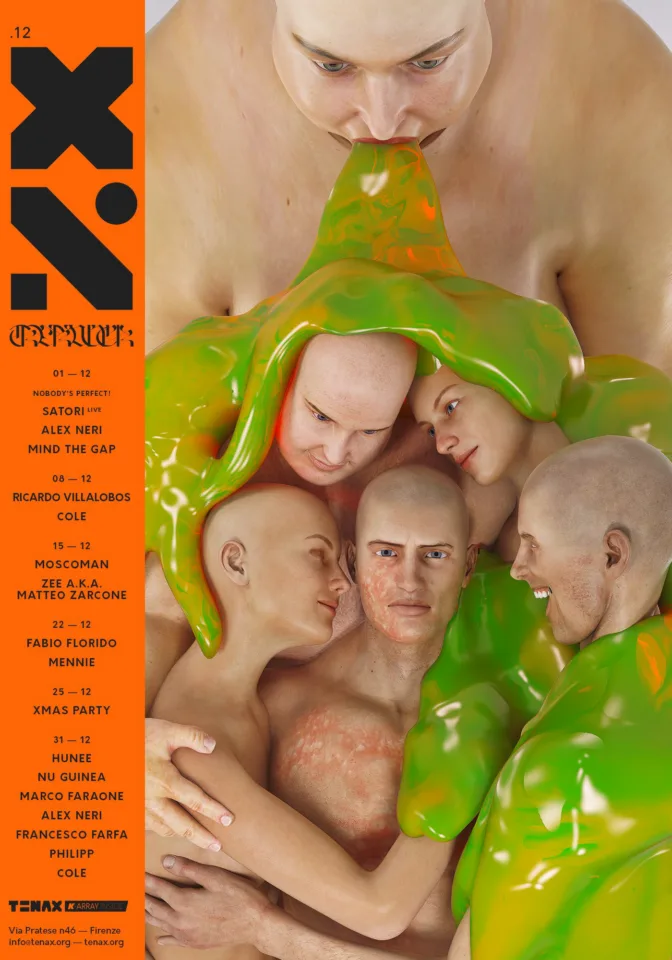 Front view of the flyer for the event by Tenax that took place on 2018-12-01