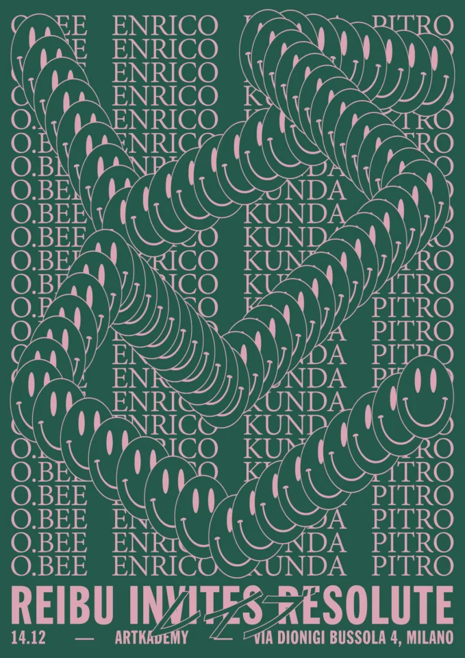 Front view of the flyer for the event by REIBU レイブ and Artkademy that took place on 2018-12-14