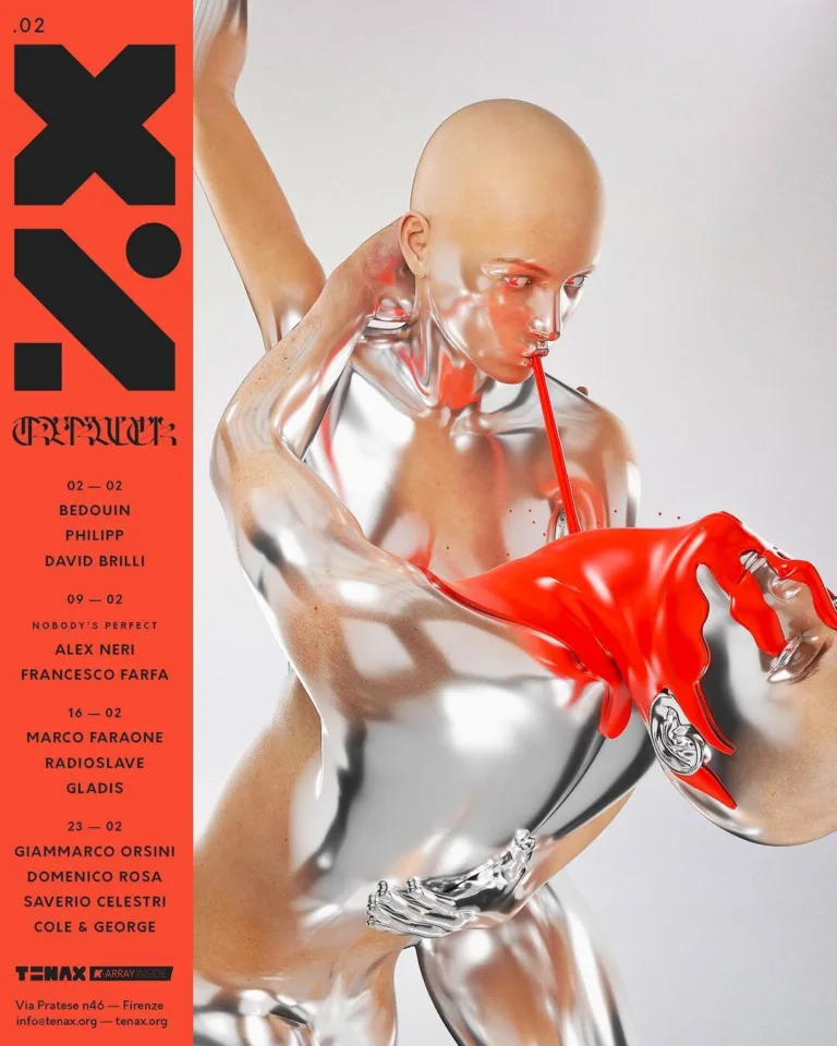 Front view of the flyer for the event by Tenax that took place on 2019-02-02