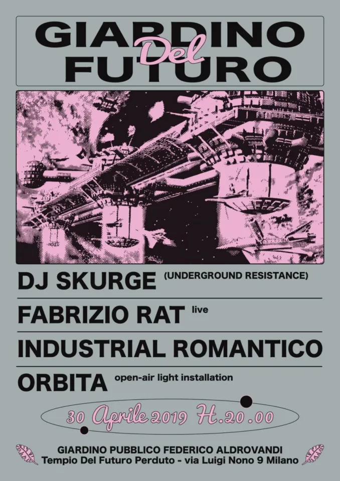 Front view of the flyer for the event by Tempio del Futuro Perduto that took place on 2019-04-30