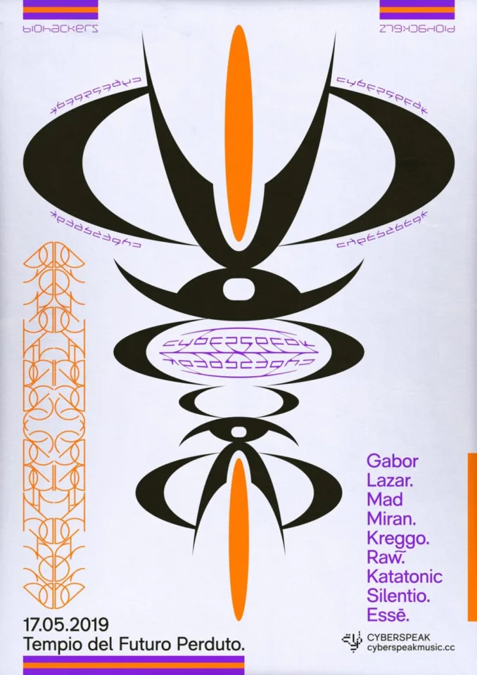 Back view of the flyer for the event by Tempio del Futuro Perduto that took place on 2019-05-17