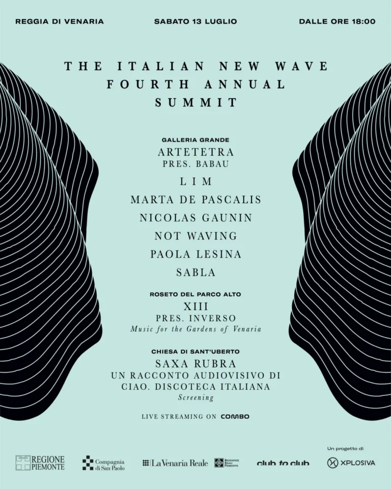 Front view of the flyer for the event by Club To Club and The Italian New Wave that took place on 2019-07-13