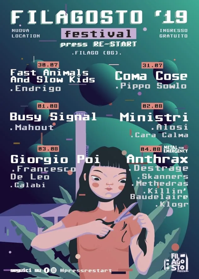 Front view of the flyer for the event by Filagosto Festival that took place on 2019-07-30