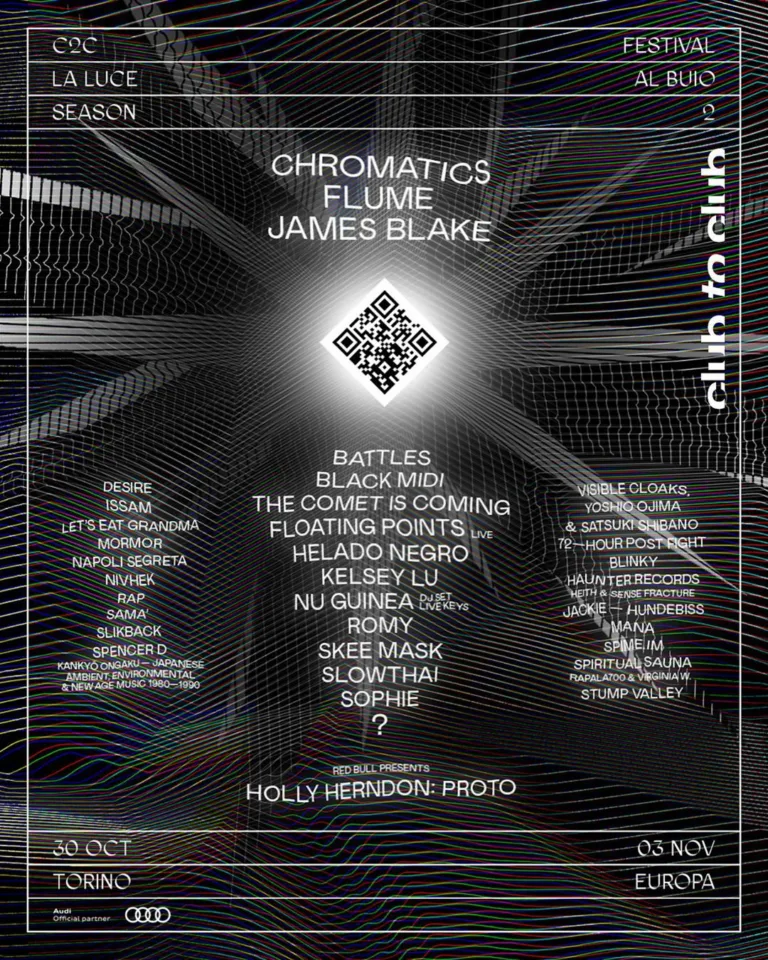 Front view of the flyer for the event by Club To Club that took place on 2019-10-30