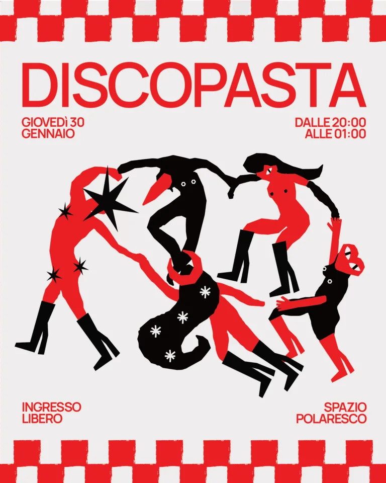 Front view of the flyer for the event by Discopasta and Polaresco that took place on 2025-01-30