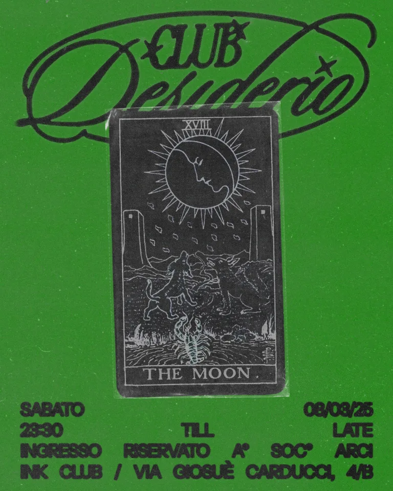 Front view of the flyer for the event by Club Desiderio and INK Club that took place on 2025-03-08