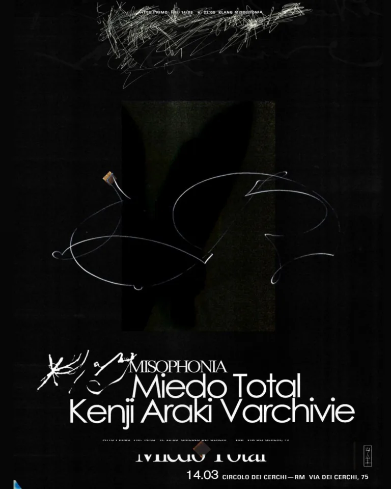 Front view of the flyer for the event by Klang and Circolo dei Cerchi that took place on 2025-03-14