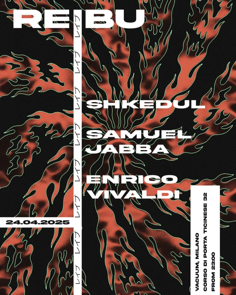 Front view of the flyer for the event by REIBU レイブ that took place on 2025-04-24