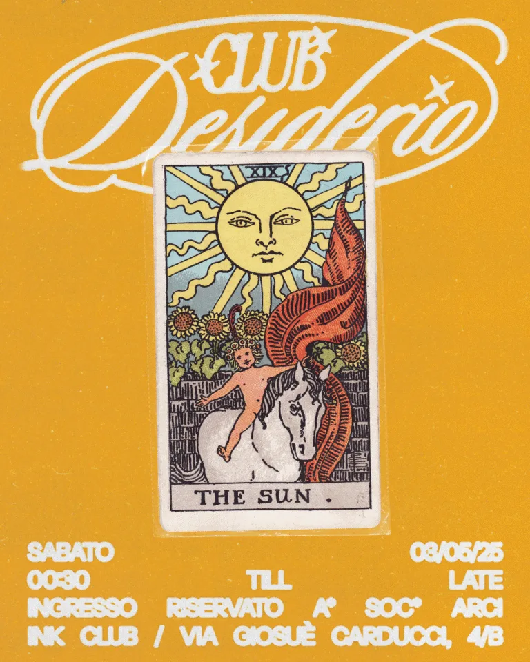 Front view of the flyer for the event by Club Desiderio and INK Club that took place on 2025-05-03