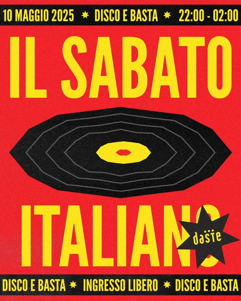 Front view of the flyer for the event by Discopasta and Daste that took place on 2025-05-10