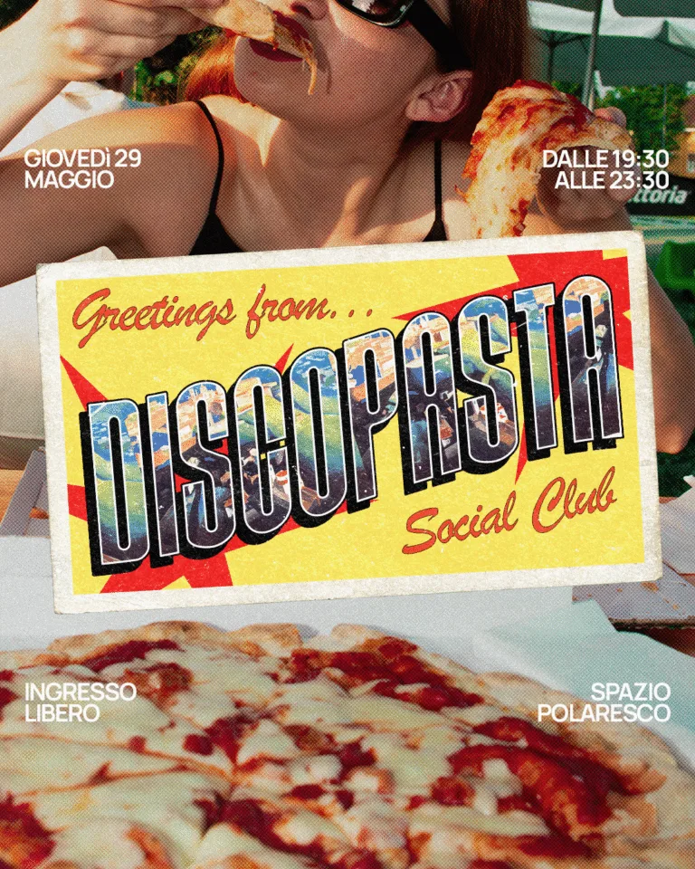 Front view of the flyer for the event by Discopasta and Polaresco that took place on 2025-05-29