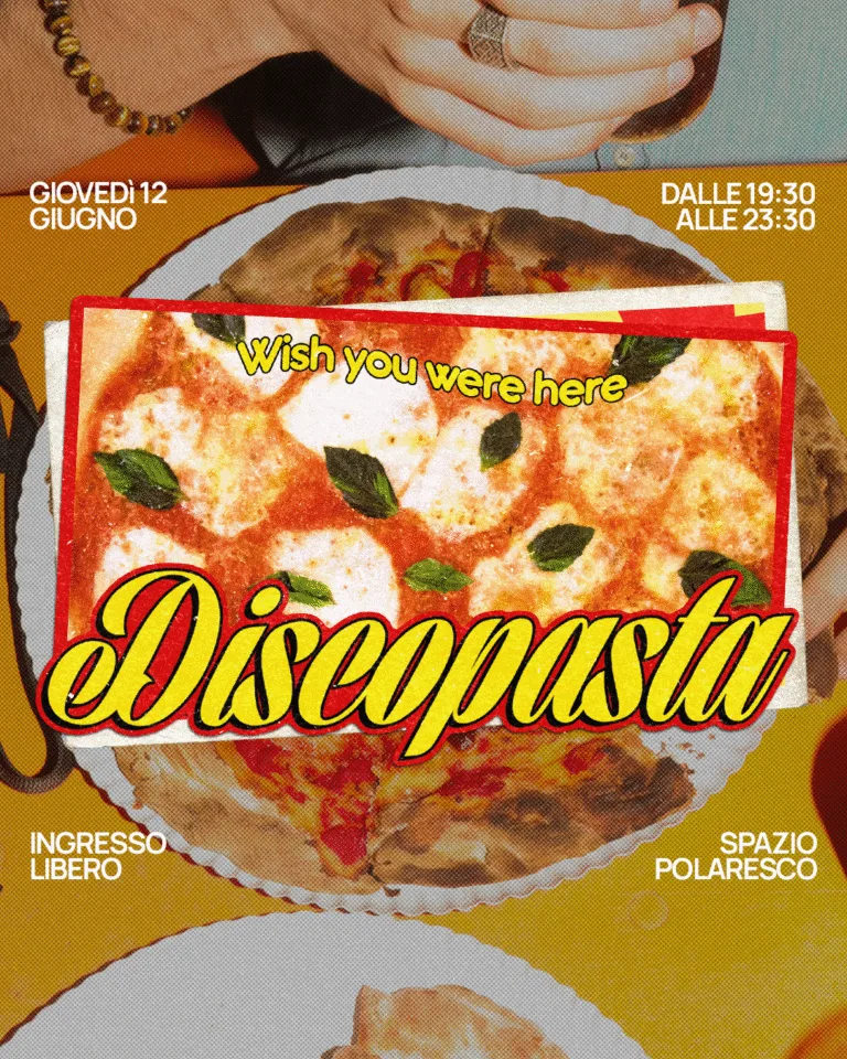 Front view of the flyer for the event by Discopasta and Polaresco that took place on 2025-06-12