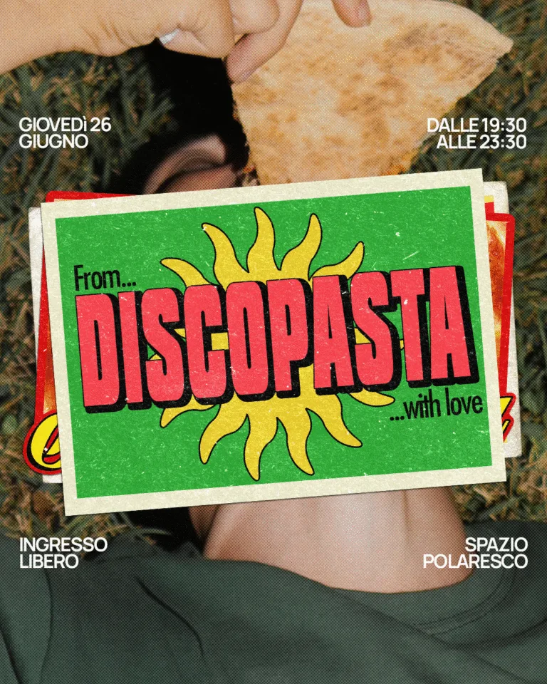 Front view of the flyer for the event by Discopasta and Polaresco that took place on 2025-06-26