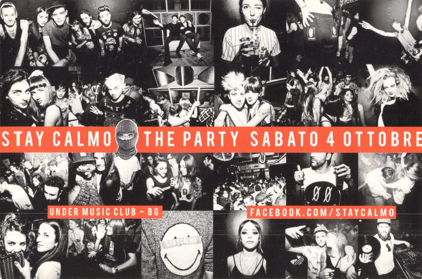 Back view of the flyer for the event by Stay Calmo and Under Music Club that took place on 2014-10-04