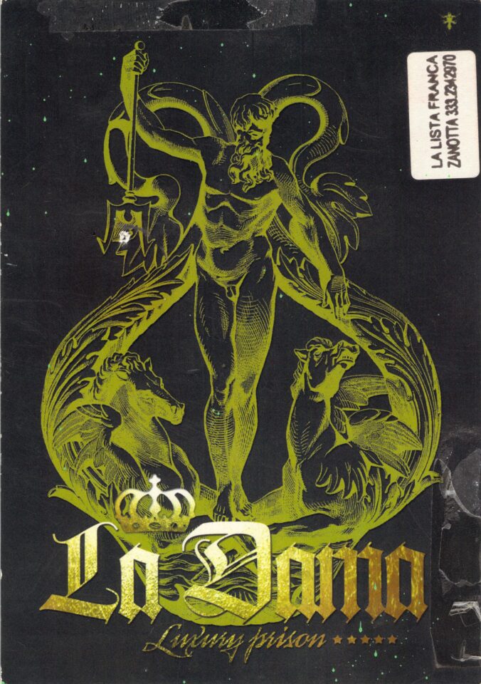 Front view of the flyer for the event by La dama and Bolgia that took place on 2006-09-16