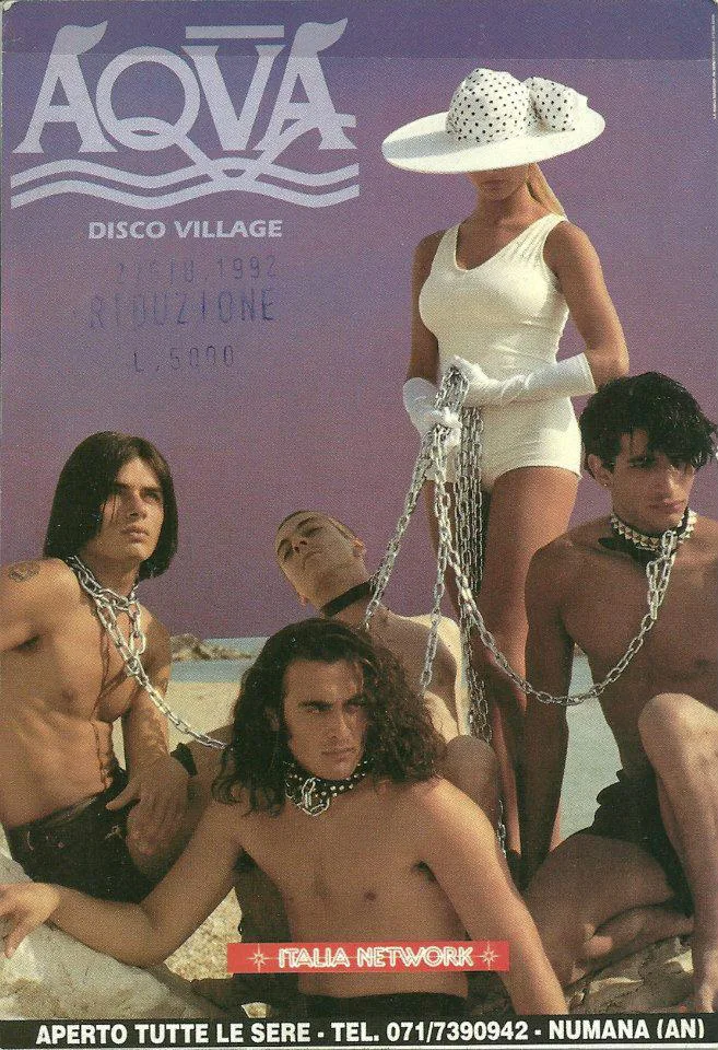 Front view of the flyer for the event by Aqva Disco Village that took place on 1992-06-26